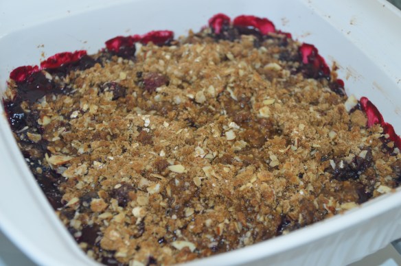 Wild blackberry crisp - just out of the oven.