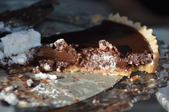 Francois Payard's Warm Chocolate Tart. Served here at room temp. with freshly whipped cream.