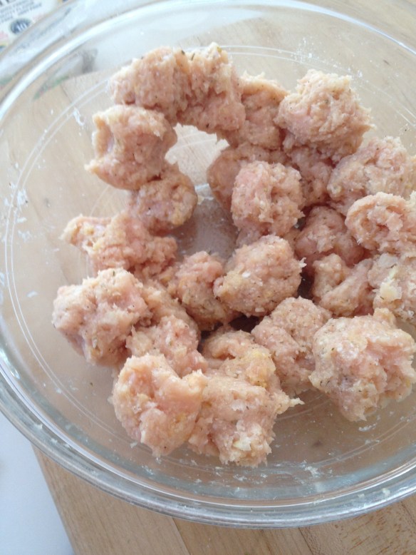 Don't worry about making the meatballs perfectly round. 