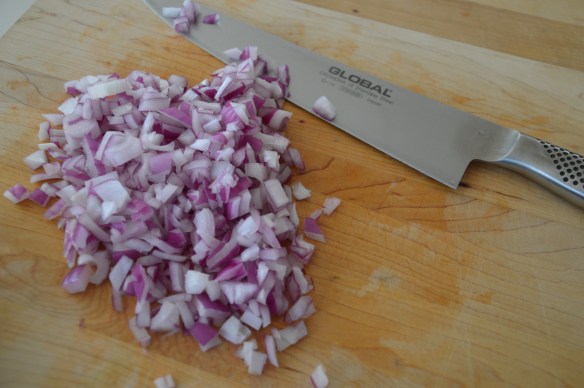 Chop across for an easy dice.