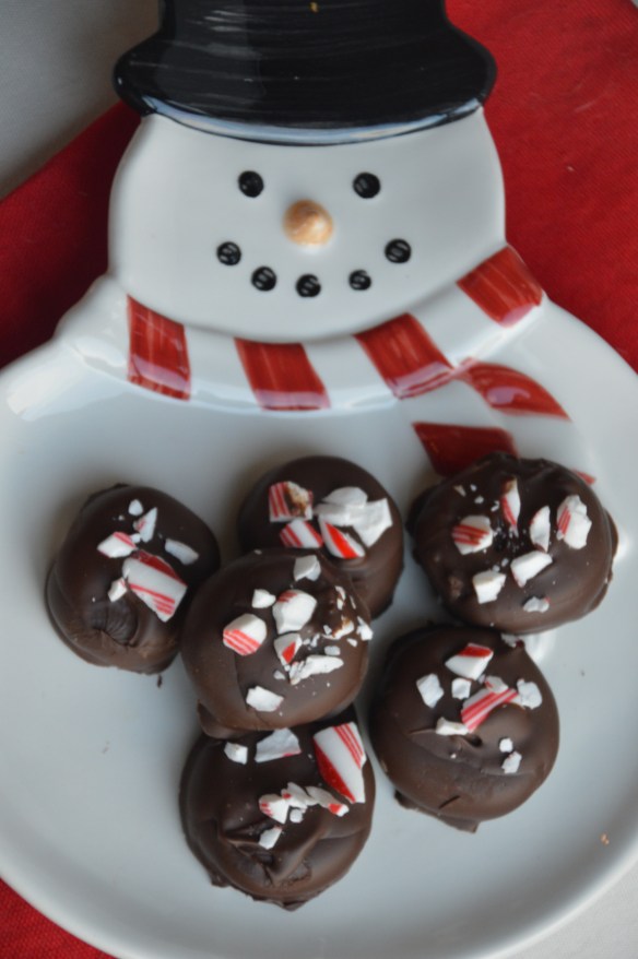 Peppermint patties on a plate