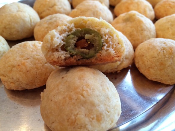 Spicy cheddar olive balls