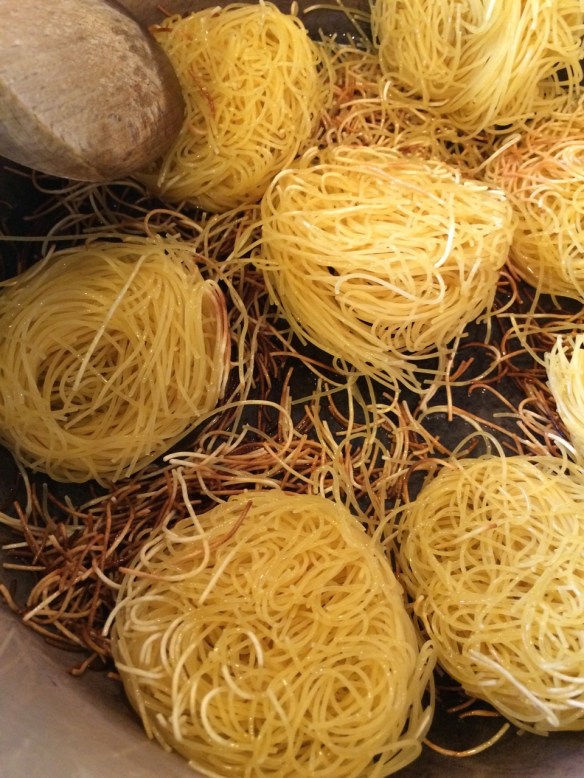 Pasta starting to turn shades of brown. Good!