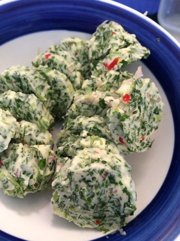 Herb butter coins, ready for action.