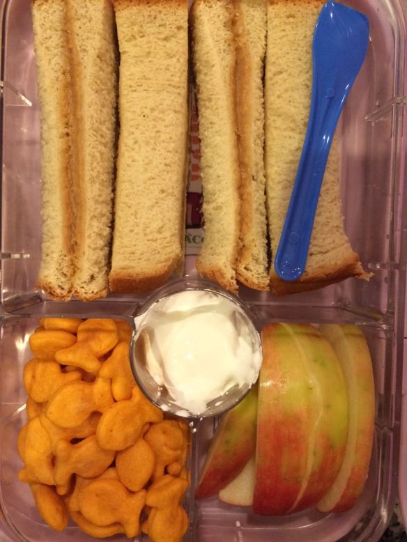 Peanut butter sandwich cut