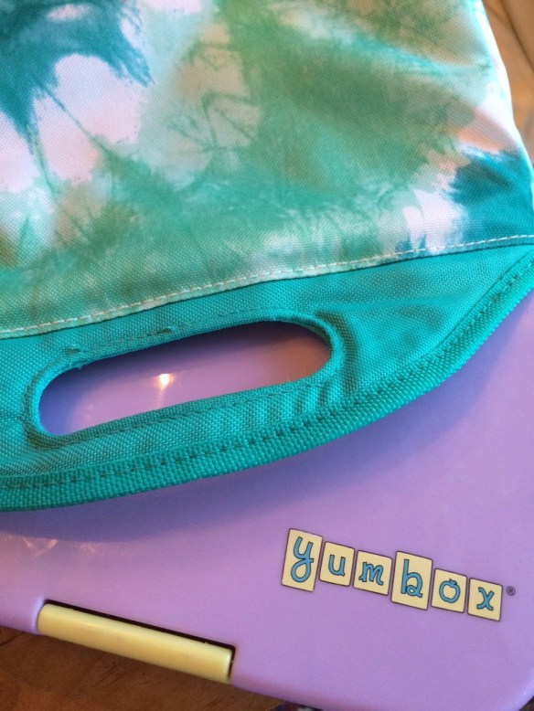 The hard case YumBox slides right into lunch boxes. (Still room for a drink and separate snack.)