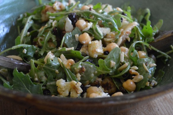 Roasted Cauliflower Salad with Arugula